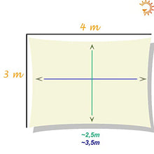 Solennoire Tenda a Vela | Vela ombreggiante Leggermente Impermeabile ~3x4m | 100% Tela di Poliestere | Ombreggiatura 98% | Corde di Fissaggio e Anelli in Acciaio Inossidabile | Beige