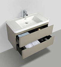 Yellow shop - Mobile Bagno Sospeso Cm 90 in Legno Completo di Lavabo in Marmoresina con E Senza Specchiera A LED Modello Coco 900 Varie Colorazioni (Taupe Opaco (Mobile + Lavabo))