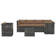 FAMIROSA Set Divani da Giardino su Pallet 7 pz con Cuscini Massello Pino-1919