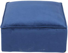 CLP Pouf Cuscino da Terra Nantes in Velluto O Stoffa I Puff Poggiapiedi Design Rettangolare con Piedini I Altezza 30 CM, Colore:Blu, Materiale:Velluto