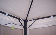 SF SAVINO FILIPPO Gazebo da Giardino con 4 zanzariere Laterali Telo Beige in Metallo e Ferro Nero 3x3 Metri antiruggine Doppio Tetto Anti Vento per Esterno terrazza Bar Piscina