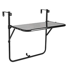 Regolabile in altezza, Ringhiera Tabella Telaio con scheda staccabile Tavolo di coperta Balcone pieghevole per patio, giardino, Deck (Nero),B