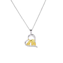 Collana in Argento Sterling, Collana Creativa A Forma di Cuore in Argento Sterling S925 Madre E Bambino Elefante, Adatta per La Festa della Mamma, Regali di Anniversario E Regali di Compleanno