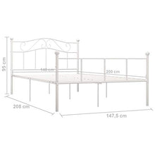 BIGTO - Struttura per letto in metallo e acciaio, per camera da letto, stile bianco, 140 x 200 cm