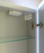 Specchiera specchio bagno pensile contenitore 3 ante, fascia led, cm.70x95x13