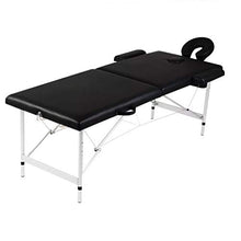 Portatile professionale pieghevole lettino da massaggio,Lettino da massaggio con struttura in alluminio, pieghevole 2 zone nero