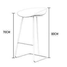 YS Sedia Sgabello da Bar Sedile Bar, Iron Art High Nordic Home Dining Leisure Pp Seat Moderno Semplice,Bianca,70 cm
