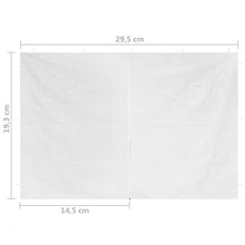 Festnight Ingresso 2 pz per Tenda Gazebo con Cerniera Bianco/Verde,Parete per Tenda Gazebo da Giardino Esterno 295 x 195 cm