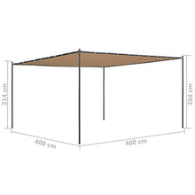 Tidyard Gazebo Pergola da Giardino 4x4m Protezione UV Pergolato da Giardino Esterno Tettoia in Tessuto Beige Struttura in Acciaio