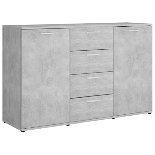 vidaXL Credenza Grigio Cemento 120x35,5x75 cm in Truciolato