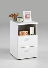 AVANTI TRENDSTORE - Colma - Comodino con 2 cassetti ed 1 vano Aperto, in Legno Laminato, Disponibile in Diverse colorazioni. Dimensioni Lap 35x61,5x40 cm (Bianco)
