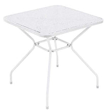 vorghini Tavolo Quadrato da Giardino 70x70 cm in Ferro Bardolino Avorio