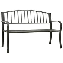 vidaXL Panchina da Giardino con Braccioli Curvati Elegante Robusta Classica Panca Arredi da Esterno Sedute 125 cm Nera in Acciaio