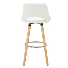 WOLTU Sgabelli da Bar Coppia Sedie Alte per Cucina Ristorante Gambe Legno Massello 2 Pezzi Bianco BH111ws-2