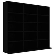 Tidyard Armadio Porta CD/Dvd con Scomparti Aperti, Armadio per Casa e Ufficio, Armadio in Truciolato 102x16x89,5 cm (Nero)