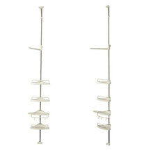 Lsmaa 4 Tier Regolabile Scaffale Telescopico Stampa Bagno BAGNATORE ANGANO Scatola DOCCIATORE DOCCIATORE DOCCIATORE Tetto 100CM - 246 cm Bianco