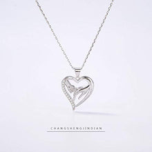 Baoxiaohed Collana in Argento Sterling, 925 Sterling Argento Stile Moda Mamma Mano nella Mano Collana, Adatta per La Festa della Mamma, Regali di Anniversario E Regali di Compleanno