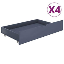 SKM Giroletto con 4 Cassetti Grigio in Massello di Pino 140x200 cm (40.1kg)