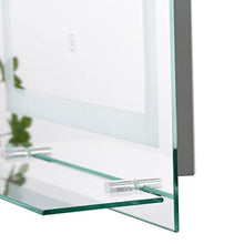 kleankin Specchio da Bagno Luci a LED, Interruttore Touch Mensola in Vetro con Utensili per Montaggio a Parete 70x50cm