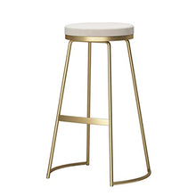 LLT Pratico Sgabello moderno bar sgabello da cucina Bar colazione pranzo struttura della sedia al banco Gold metallo sicurezza morbida cuscino del sedile Carico 130 Kg,bianca,65CM
