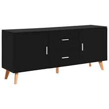 SKM Credenza Nera 160x40x70 cm in MDF