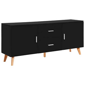 FAMIROSA Credenza Nera 160x40x70 cm in MDF