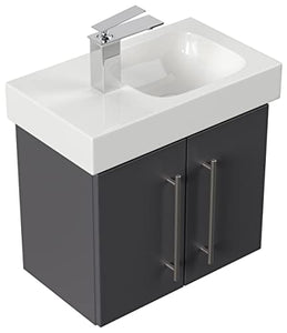 emotion ICONXS53CMLINKS000104DE - Lavabo con mobiletto, in Legno, 53 x 41 x 29,6 cm, Colore: Antracite Lucido