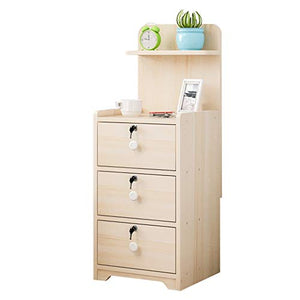 Comodini Decorazione Corridoio Addensare Assemblea Domestica di Legno Solido Tre pompaggio con la Serratura Bagno Camera da Letto Soggiorno Locker Multifunzione 32.5X26X86cm MUMUJIN