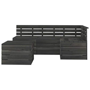 vidaXL Set Divani da Giardino su Pallet 5 pz Legno Pino Grigio Scuro