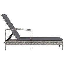 vidaXL Lettino Prendisole con Braccioli e Cuscini Regolabile Leggero Robusto Elegante Sedia a Sdraio Spiaggia Giardino in Polyrattan e Acciaio Grigio