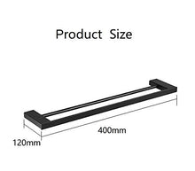 Doppio portasciugamani Bagno Doccia Organizzazione, portasciugamani spazzolato SUS 304 finitura acciaio inossidabile, accessorio bagno montato a parete, nero, lungo 40 cm