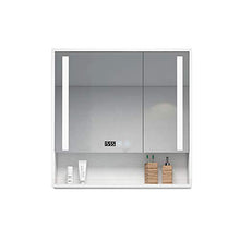 Bathroom mirror-Jack LED Illuminato Bagno Armadietto dei medicinali,Illuminato Wall Mount Armadietto a Specchio,Anti Nebbia Scacciabruma Specchio con Rack di stoccaggio,Bianca