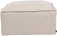 CLP Pouf Cuscino da Terra Nantes in Velluto O Stoffa I Puff Poggiapiedi Design Rettangolare con Piedini I Altezza 30 CM, Colore:Crema, Materiale:Stoffa