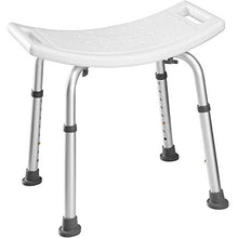 Sgabello da Doccia per Bagno Ergonomico Regolabile In Altezza Anti Scivolo Per Anziani E Disabili, Gambe In Metallo, Portata Massima 120 Kg (Colore Bianco)