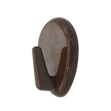 Set di ganci autoadesivi marroni, 4 pezzi, Ø 37 x 30 mm, ovali, per appendere mobile al telaio della finestra, ganci adesivi in plastica, portasciugamani