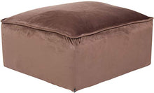 CLP Pouf Cuscino da Terra Nantes in Velluto O Stoffa I Puff Poggiapiedi Design Rettangolare con Piedini I Altezza 30 CM, Colore:Marrone, Materiale:Velluto