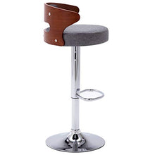 UnfadeMemory Sgabelli da Bar Moderno Sedia Cucina Alta con Schienale, Altezza Regolabile Sgabello da Bar 2 pz in Legno Ricurvo e Similpelle (Grigio Scuro)