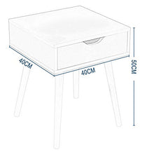 EUGAD 2X Comodino con Cassetto Tavolino Piccolo da Salotto Moderno Gambe in Legno Organizzatore da Letto Grigio Scuro 0080ZZ-2