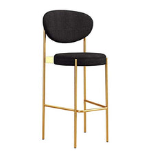 GYPPG Altezza 25,6/29,5 Pollici Elegante Sgabello Bar con Schienale Alto | Gambe in Metallo Dorato e Comodo Sedile Imbottito in Tessuto | Sedie per mobili Cucina per impieghi gr