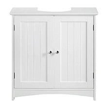 YIFAA Armadietto sotto Lavabo in Legno, con Ante e Ripiani, Mobili di qualità (Bianco, 60x30x60cm)