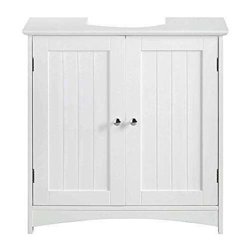 Flyelf Armadietto sotto Lavabo,Mobiletto sotto Lavello con 2 Ante 2 Scompartimenti Ripiani 60 * 30 * 60 cm