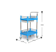 Carrello medico Del Carrello，Scorri con I Veicoli Dell'Attrezzatura Dell'Assemblea dei Cassetti Mano Dell'Assemblea di Doppio Strato Dell'Ufficio di Bellezza
