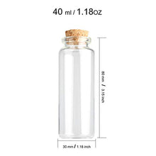 4 barattoli da 40 ml con coperchi in sughero, bottiglie per liquidi, piccoli barattoli artigianali.