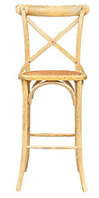 Biscottini Sgabello Bar in massello di Frassino e Seduta Rattan Finitura Naturale L 46 x PR 42 x H 118 cm