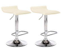 CLP Set 2 Sgabelli Bar Dyn In Similpelle I Coppia Sedie Da Cucina Bancone Con Poggiapiedi, Colore:giallo