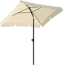 MVPower Ombrellone, 200 x 125cm Ombrellone da Giardino, Ombrellone Rettangolare UV UPF 50+, Ombrellone da Spiaggia Impermeabile con Meccanismo di Inclinazione, 180g/m², per Giardino, Balcone, Terrazza