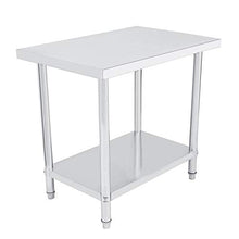 Tavolo da catering, resistente e durevole, a 2 strati, in acciaio inox, grande spazio per riporre oggetti da cucina, preparazione di cibo, 91 x 61 x 85 cm
