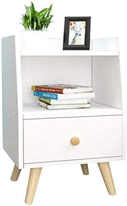 Comodino Comodino Camera da Letto Comodino con cassetti Comodini Armadietti (Colore: Legno)-Bianca Perfect