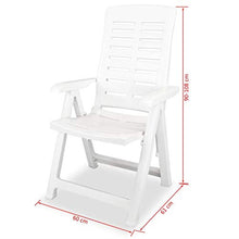 FAMIROSA Sedie Reclinabili da Giardino 2 pz in Plastica Bianca-3895