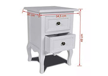 Comodino in legno, 2 pezzi, comodino moderno, comodino in legno, comodino con due cassetti, mobili per la casa, camera da letto, soggiorno, bagno, bianco
